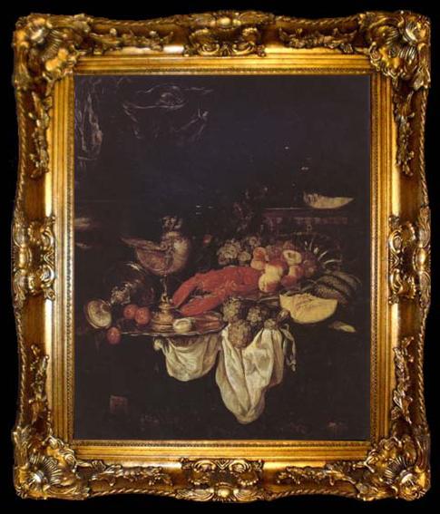 framed  BEYEREN, Abraham van Large Still Life with Lobster (mk14), ta009-2